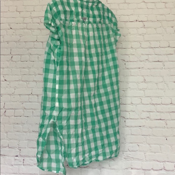 Columbia PFG 100% Green and White gingham Shirt - Picture 5 of 7